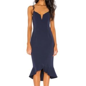 Bardot Kristen Flounce Dress; Navy; sz 8 (M)